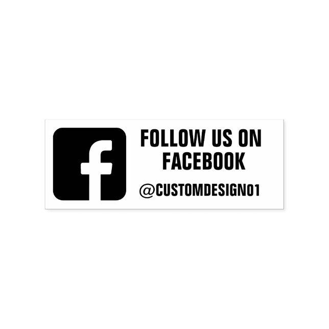 Custom Facebook Username | Follow Us On Facebook Rubber Stamp (Imprint)