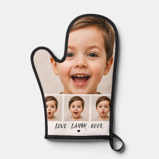 Custom Faces personalised 4 photo  Oven Mitt (Front)