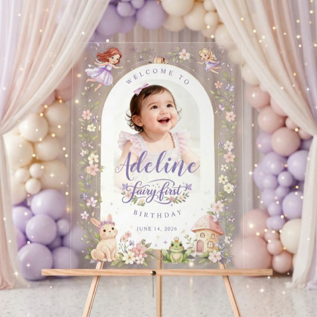 Custom Fairy First Birthday Acrylic Welcome Sign (Creator Uploaded)