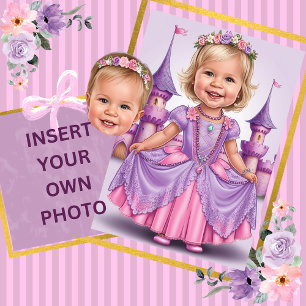 Custom Fairy Tale 6th Party Lilac and Pink Square Sticker