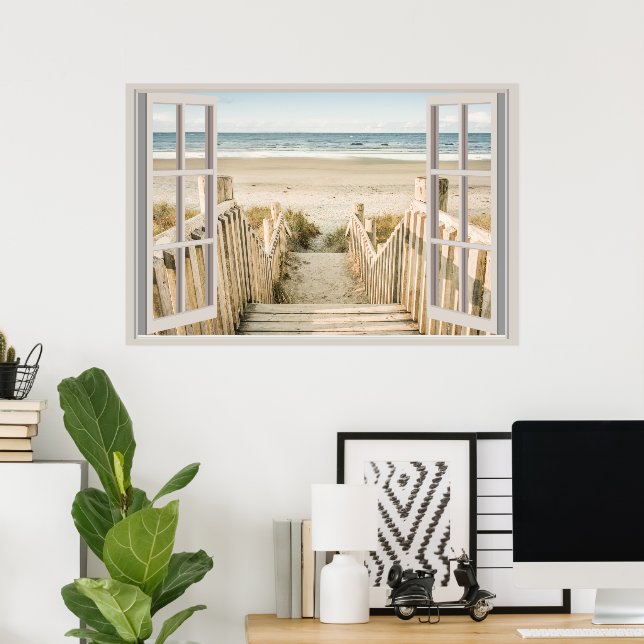 Custom Fake Faux Window  Poster (Home Office)