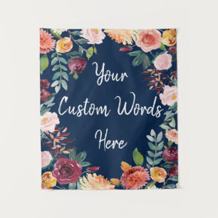 Custom Fall Birthday Party Photo Booth Floral Prop Tapestry