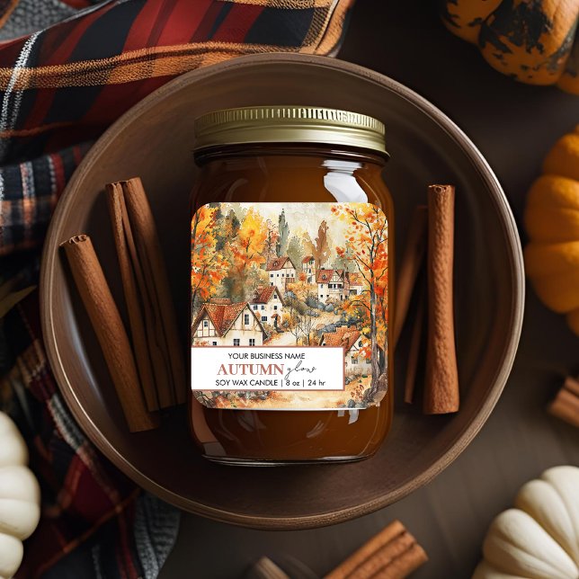 Custom Fall Candle Label  | Autumn Glow Village (Creator Uploaded)