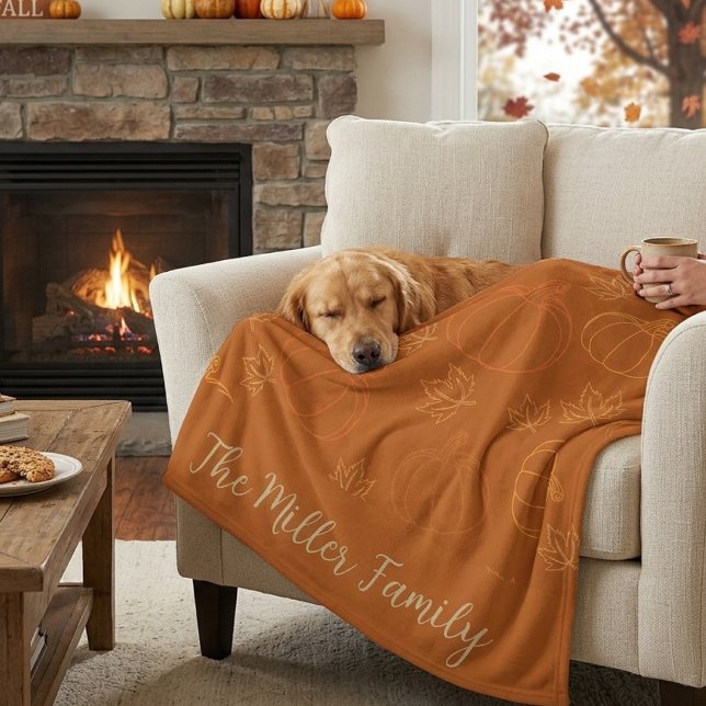 Custom Fall Family Name Fleece  | Personalised  Blanket (Creator Uploaded)
