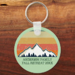 Custom Fall Family Reunion Sunset Mountain Trip Key Ring<br><div class="desc">Cool custom family reunion keychains for an autumn get-together with cousins, aunts, uncles, and grandparents. Order a matching key chain for the whole crew with your last name and year in green surrounding the beautiful fall sunset image over the mountains and trees. Great personalised group camping trip keepsake gifts for...</div>