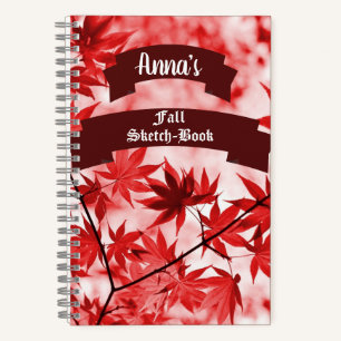 Custom Fall Maple Leaves Artistic Colourful Elegan Notebook