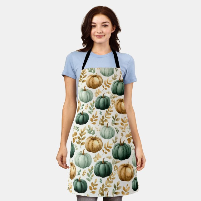 Custom Fall Pumpkin Photo Frame Apron (Worn)