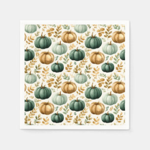 Custom Fall Pumpkin Photo Frame Napkin