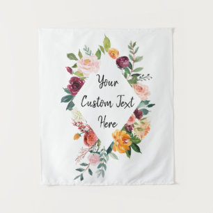 Custom Fall Wedding Reception Photo Booth Prop Tapestry