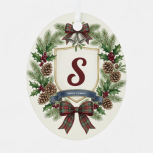 Custom Famiiy Name Christmas Metal Tree Decoration