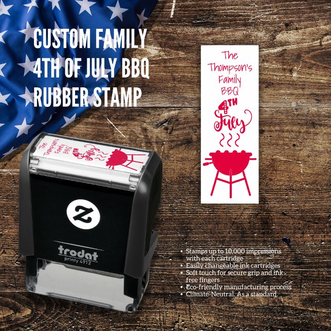 Custom Family 4th of July BBQ Rubber Stamp (Custom Family 4th of July BBQ Rubber Stamp)
