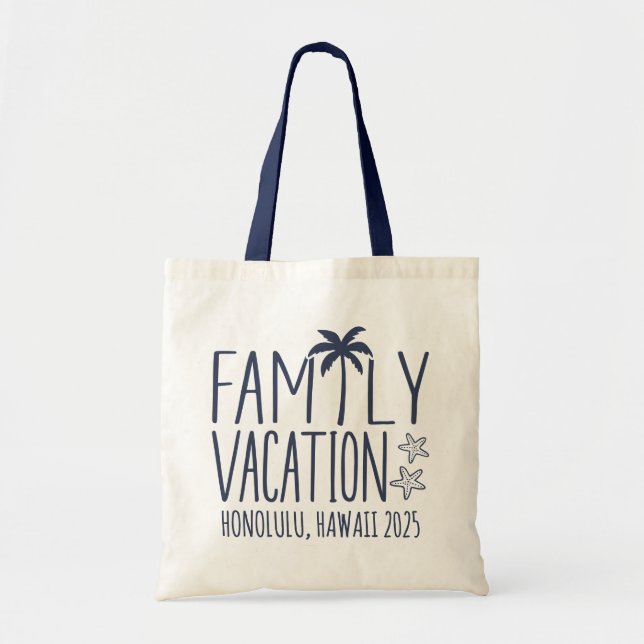 Custom Family Beach Vacation Group Matching  Tote Bag (Front)