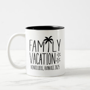 Custom Family Beach Vacation Group Matching Two-Tone Coffee Mug