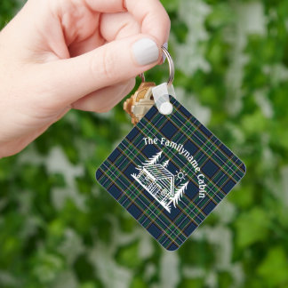 Custom Family Cabin Metal Keychain
