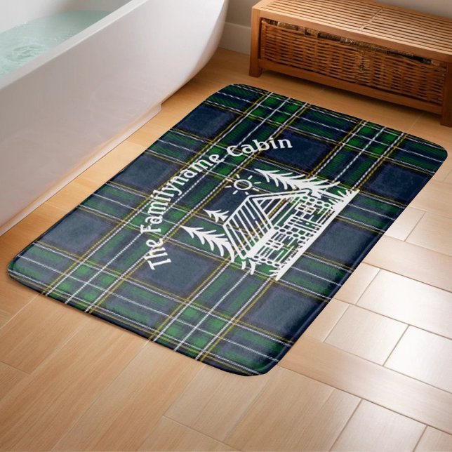 Custom Family Cabin Tartan Plaid Shower  Bath Mat (Creator Uploaded)