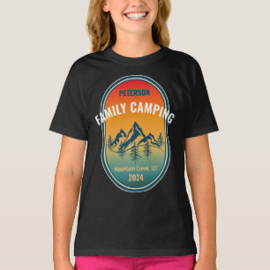 Custom Family Camping Vintage Sunset Adventure T-Shirt