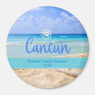 Custom Family Cancun Vacation Christmas Tree Magnet