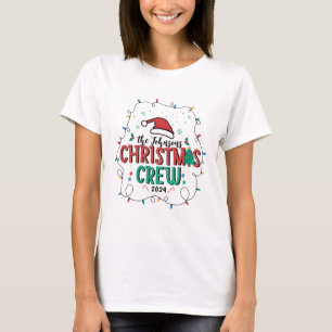 Custom Family Christmas Crew Group Matching Name T-Shirt