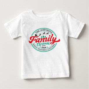 Custom Family Christmas Group Matching Name Year Baby T-Shirt