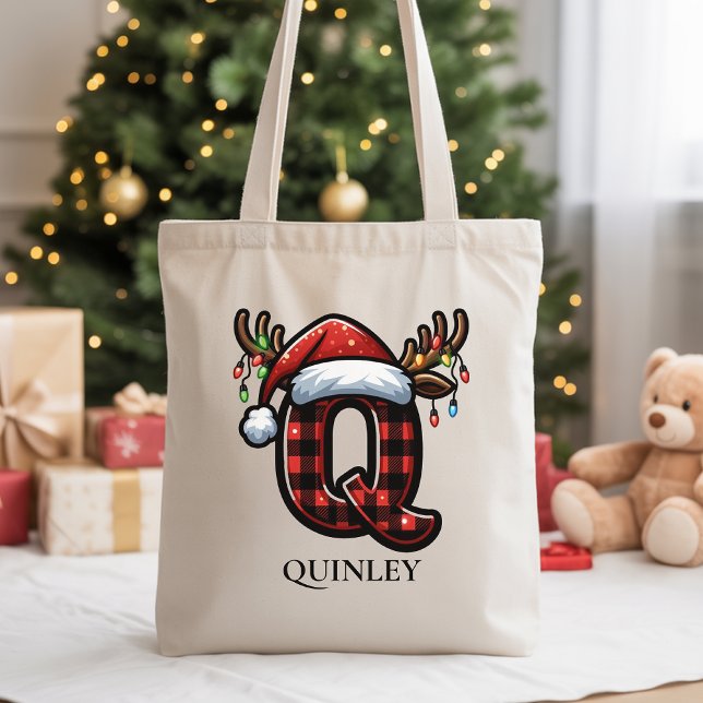 Custom Family Christmas monogram bag gift for her (Custom Name Christmas Tote – Festive Thank You Gift for Friends, Teachers, Employees or Coworkers)