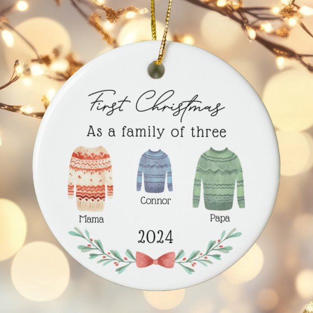Custom family Christmas Ornament with Sweaters  (Creator Uploaded)