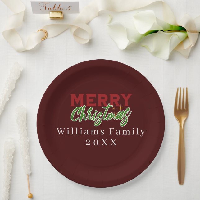 Custom family Christmas Paper Plate (Wedding)