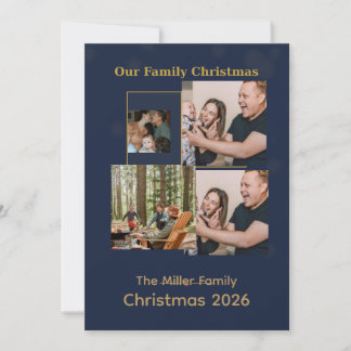Custom Family Christmas Photo Collage 2026 Holiday Card