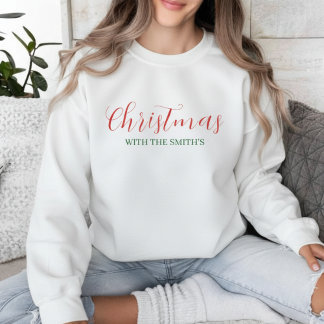 Custom Family Christmas Red & Green Holiday Sweatshirt
