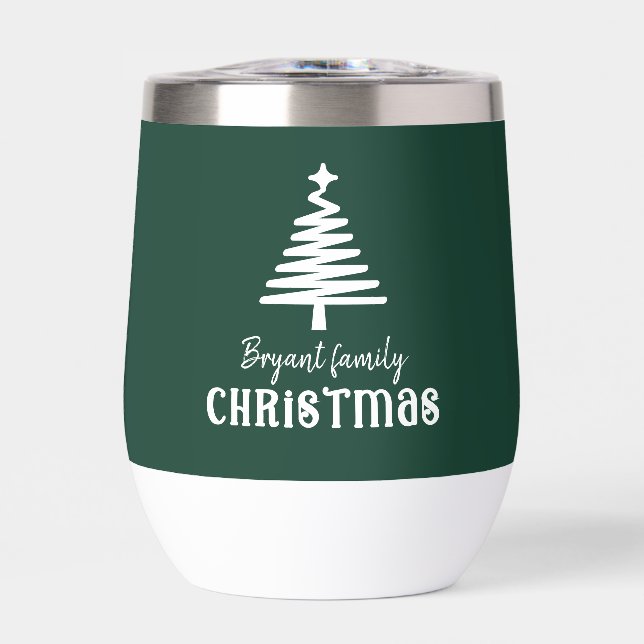 Custom family Christmas tree green  (Front)