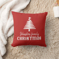 Custom family Christmas tree simple red