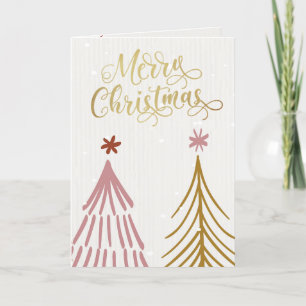 Custom Family Christmas Trees Four-Page Card