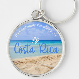 Custom Family Costa Rica Beach Vacation Key Ring