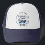 Custom Family Cruise Group Matching Cruise Trip Trucker Hat<br><div class="desc">This custom Family Cruise T-shirt is the perfect uniform for your 2025 family vacation,  cruise trip,  or family reunion. This tee is perfect for group photos,  beach walks,  wine tours,  or just causing a little stylish chaos.</div>