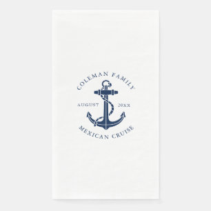 Custom Family Cruise Nautical Boat Anchor Napkin