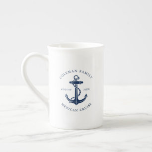 Custom Family Cruise Nautical Boat Anchor Swag Bone China Mug
