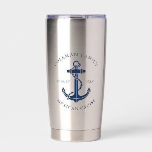 Custom Family Cruise Ship Nautical Anchor Swag Insulated Tumbler
