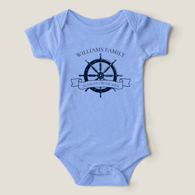 Custom Family Cruise Ship Trip Nautical Wheel (Design Front)