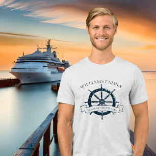 Custom Family Cruise Ship Trip Nautical Wheel Tri-Blend Shirt