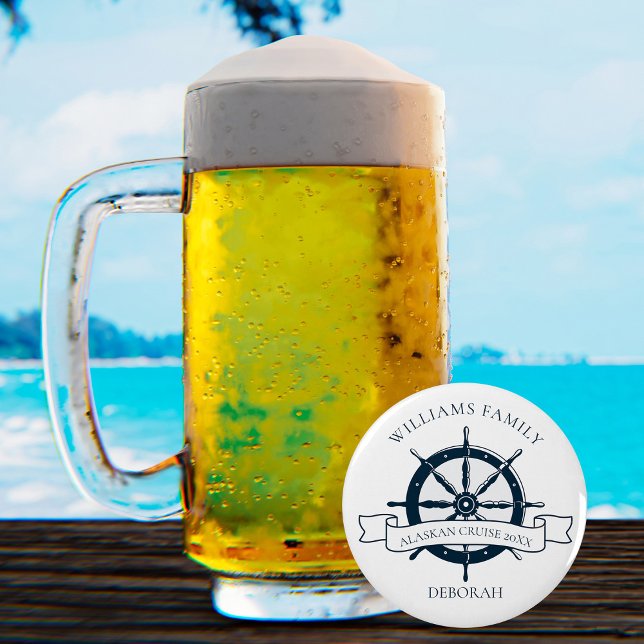 Custom Family Cruise Ship Wheel Nautical Vacation Bottle Opener (Creator Uploaded)