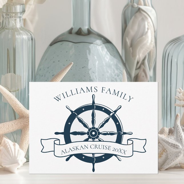 Custom Family Cruise Ship Wheel Nautical Vacation Invitation (Creator Uploaded)