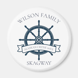 Custom Family Cruise Ship Wheel Nautical Vacation Magnet