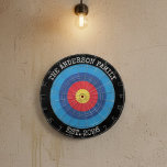 Custom Family Dartboard Personalized Name  Gift<br><div class="desc">Create the perfect game-night centerpiece with this custom family dartboard. Personalize it with your family name and established year, making it a unique and meaningful gift for any darts lover. Ideal for man caves, home bars, game rooms, and family entertainment spaces, this personalized dartboard combines classic style with lasting quality....</div>
