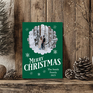 Custom Family & Dog Merry Christmas Photo Card