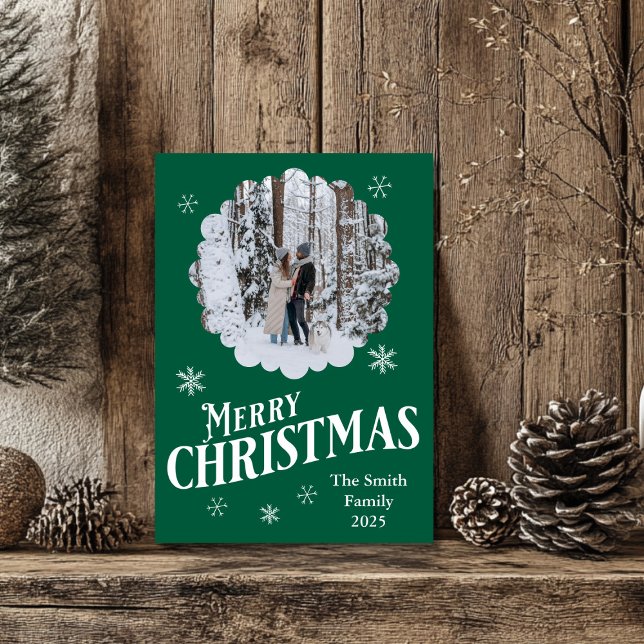 Custom Family & Dog Merry Christmas Photo Card (Creator Uploaded)