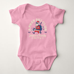 Custom Family Friends Group Ski Trip Skis Baby Bodysuit