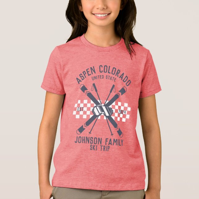Custom Family Friends Ski Trip Group Matching  Tri-Blend Shirt (Front)