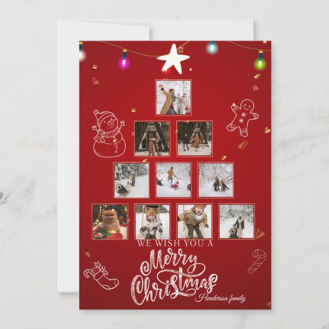 Custom Family Greeting Merry Christmas Photo Holiday Card (Front)