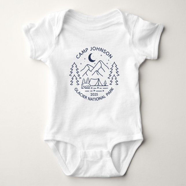 Custom Family Group Matching Camping Baby Bodysuit (Front)
