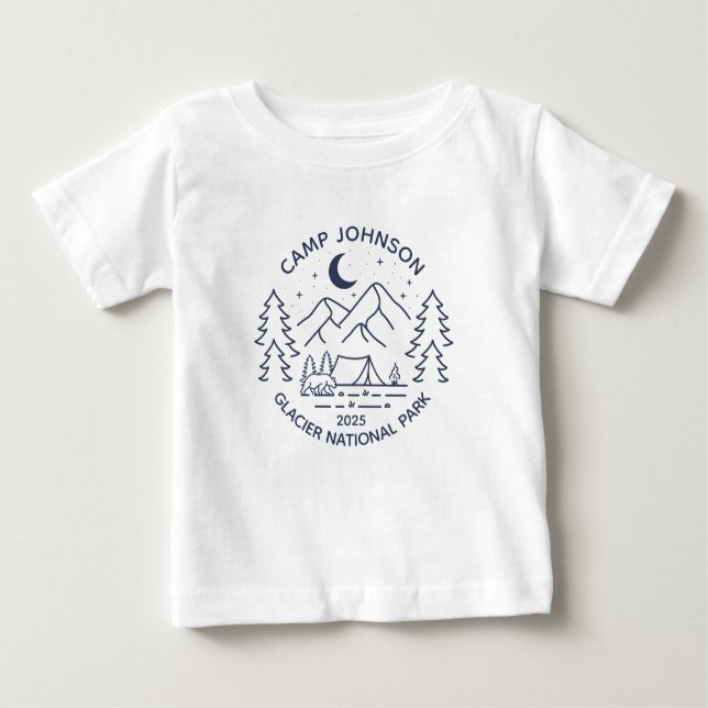 Custom Family Group Matching Camping Baby T-Shirt (Front)