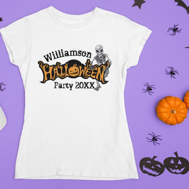 Custom Family Halloween Party Skeleton Women's T-Shirt (Creator Uploaded)